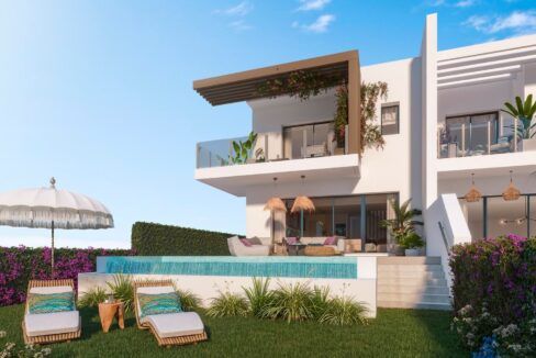 Fachada-jardin-Soleia-Living-Exxacon-viviendas-de-obra-nueva-en-Mijas-Costa-del-Sol